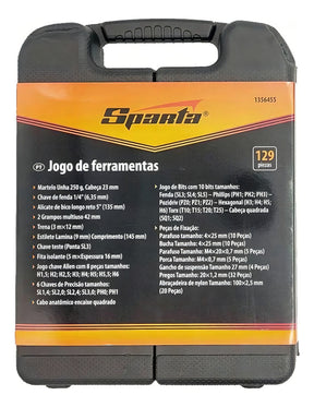 Kit Jogo De Ferramentas Completa C/129 Pcs - Sparta
