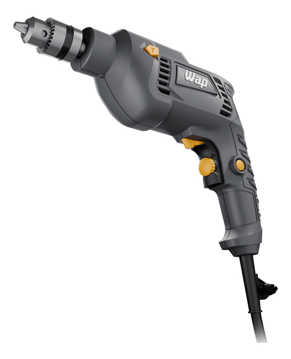 Parafusadeira e Furadeira de Impacto WAP WF 700FE Mandril de 3/8'' 700W Cinza e Amarela 220V