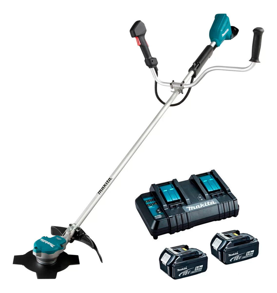 Aparador De Grama Roçadeira A Bateria 18v Makita Dur368azc Cor Azul-turquesa