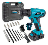 Furadeira Parafusadeira Sem Fio De 10mm Philco Ppf12m 12v + Acessório 110v/220v