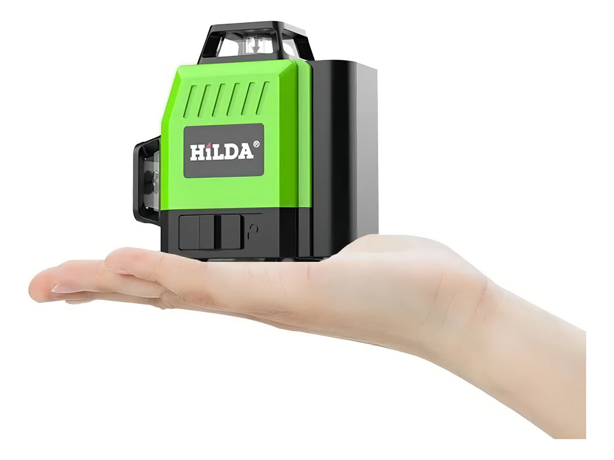 Nível Laser Hilda LS178 3D Verde 12 Linhas Nivelador Horizontal Vertical com Suporte Magnético Elevatório