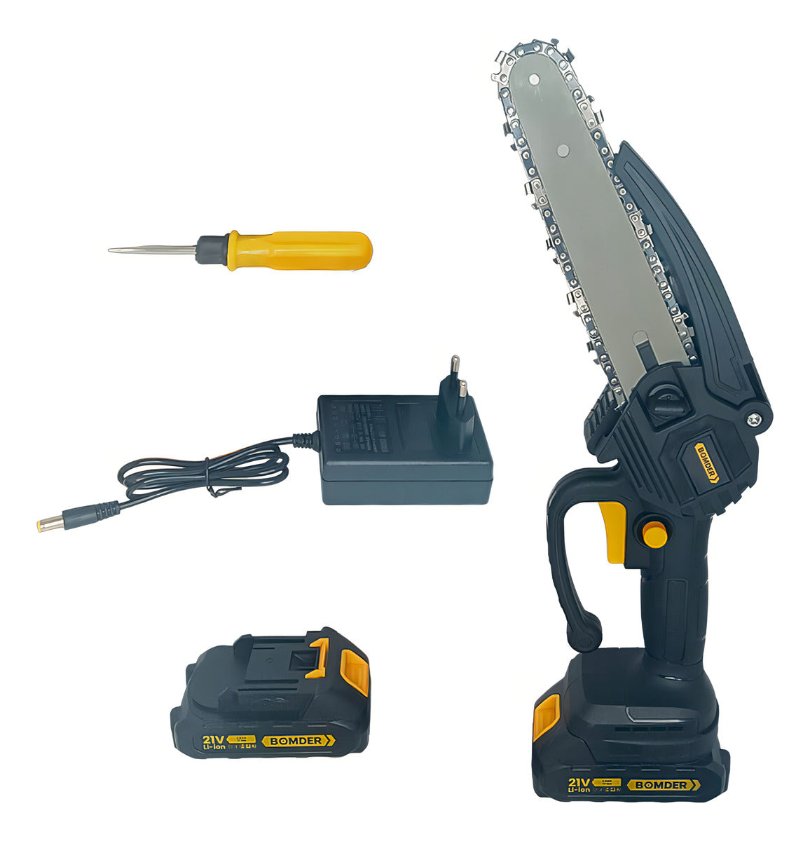Moto Serra Eletrica Portátil Recarregável Bateria Com Maleta Cor Preto 110V/220V