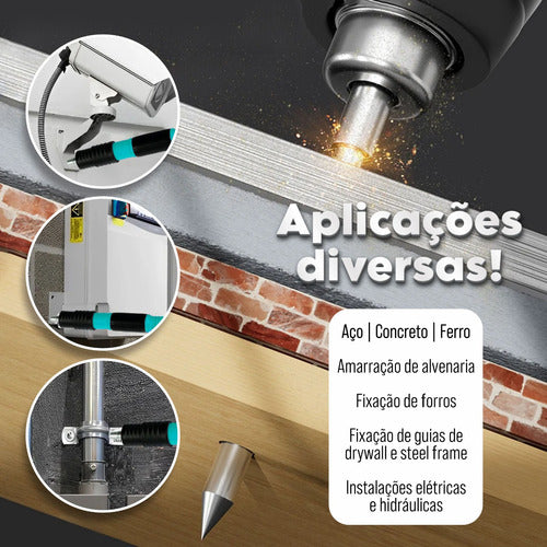 Pistola Fixação Ação Direta Finca Pinos Drywal Gesso